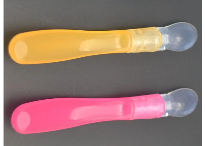2 Farbsilikon-Spritzen-wiederverwendbarer Baby-Zufuhr-Löffel